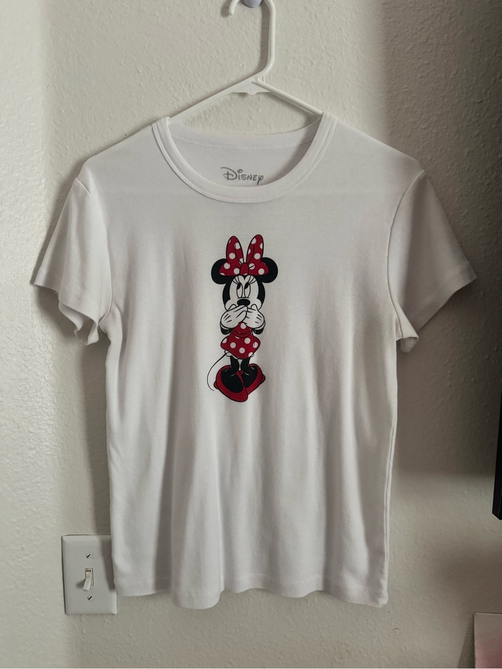 Disney White Tee with Red Minnie Mouse Graphic
